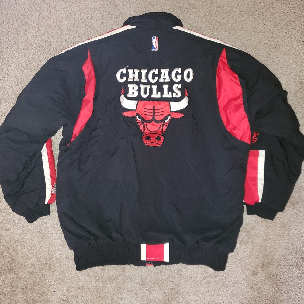 Pre-owned 90's Vintage Chicago Bulls Nba Starter Jacket In Black